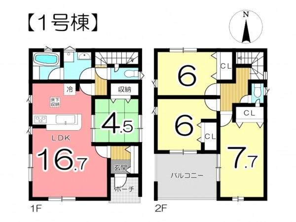 姫路市白国、新築一戸建ての間取り画像です