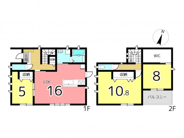たつの市龍野町日飼、中古一戸建ての間取り画像です