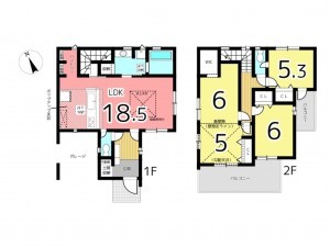 姫路市新在家、新築一戸建ての間取り画像です