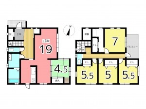 姫路市城見台、中古一戸建ての間取り画像です