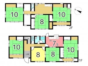 たつの市龍野町上川原、中古一戸建ての間取り画像です