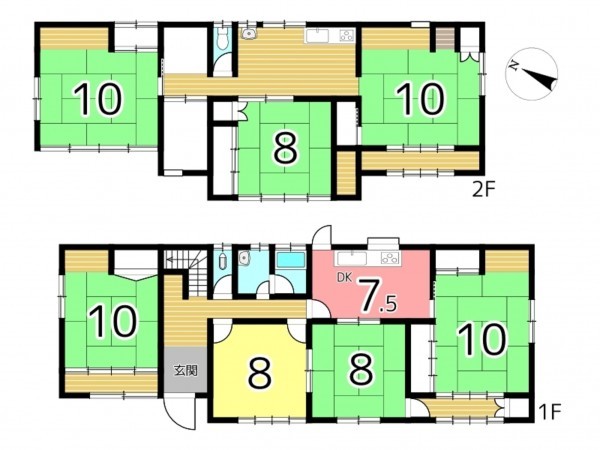 たつの市龍野町上川原、中古一戸建ての間取り画像です
