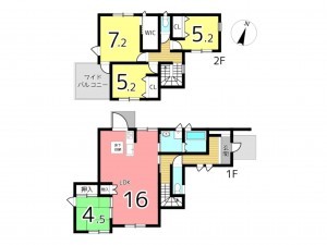 たつの市龍野町日飼、中古一戸建ての間取り画像です