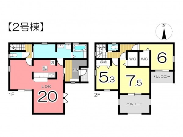姫路市御立中、新築一戸建ての間取り画像です