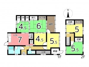 たつの市御津町中島、中古一戸建ての間取り画像です