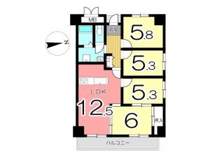 姫路市白浜町、マンションの間取り画像です