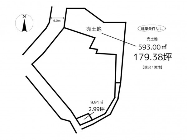 姫路市梅ケ谷町、土地の間取り画像です