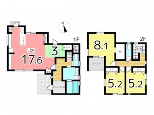 姫路市北原、新築一戸建ての間取り画像です