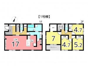 姫路市大津区天神町、新築一戸建ての間取り画像です