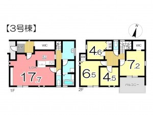姫路市大津区天神町、新築一戸建ての間取り画像です