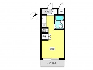 姫路市北平野、マンションの間取り画像です