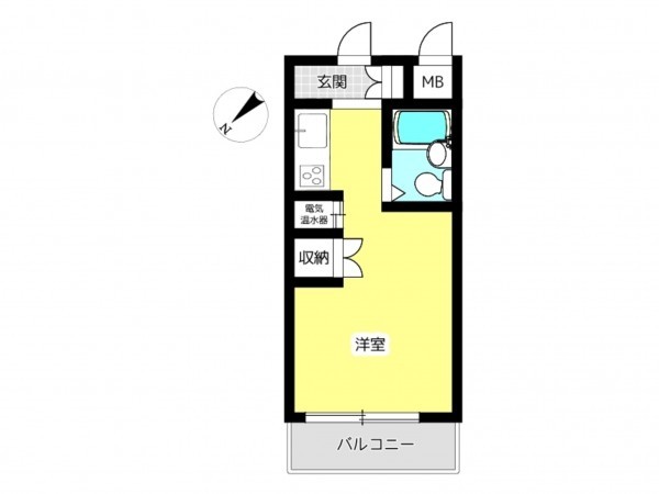 姫路市北平野、マンションの間取り画像です