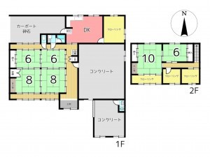 たつの市誉田町福田、中古一戸建ての間取り画像です