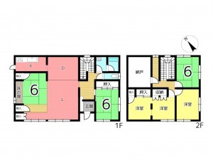たつの市新宮町下笹、中古一戸建ての間取り画像です