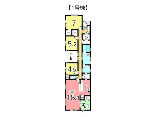 姫路市広畑区早瀬町、新築一戸建ての間取り画像です