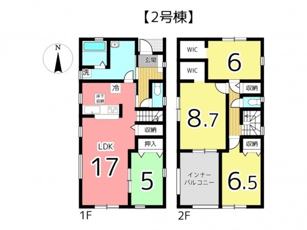 姫路市広畑区早瀬町、新築一戸建ての間取り画像です