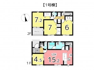 姫路市勝原区山戸、新築一戸建ての間取り画像です