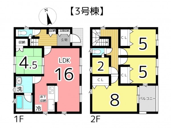 姫路市勝原区山戸、新築一戸建ての間取り画像です