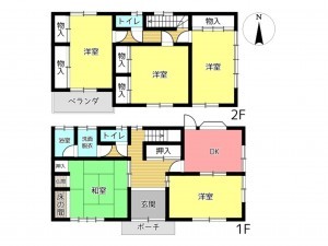 たつの市御津町朝臣、中古一戸建ての間取り画像です
