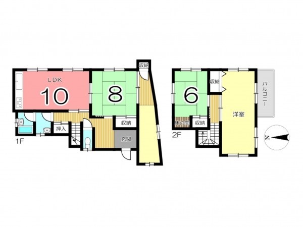 姫路市下手野、中古一戸建ての間取り画像です