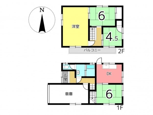 たつの市新宮町宮内、中古一戸建ての間取り画像です
