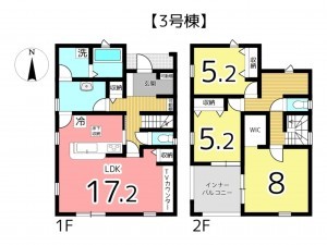 姫路市網干区津市場、新築一戸建ての間取り画像です