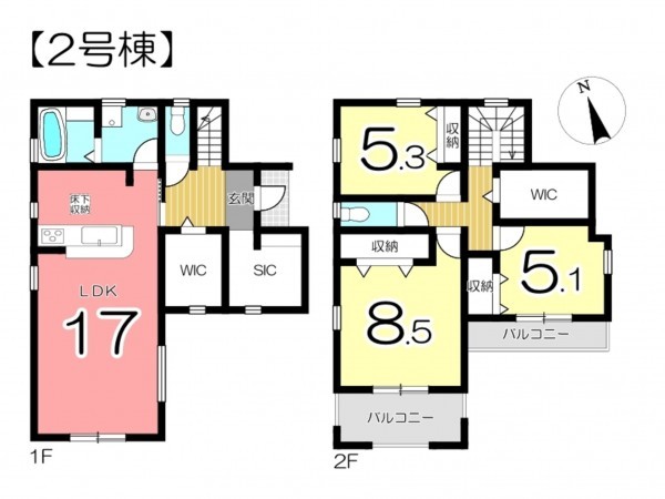 姫路市広畑区才、新築一戸建ての間取り画像です