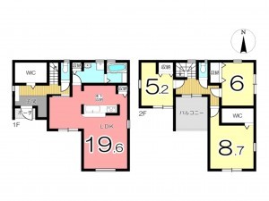 姫路市勝原区山戸、新築一戸建ての間取り画像です