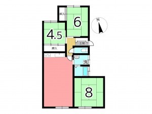 姫路市飾磨区恵美酒、マンションの間取り画像です