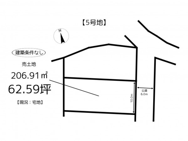 姫路市御立東、土地の間取り画像です