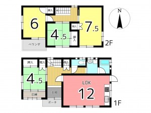 相生市那波野、中古一戸建ての間取り画像です