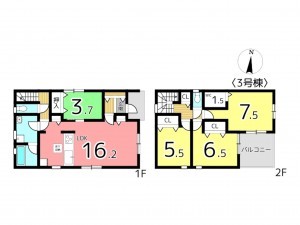 相生市那波野、新築一戸建ての間取り画像です