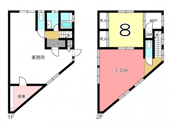 姫路市保城、収益/事業用物件/店舗事務所の間取り画像です