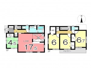 姫路市網干区高田、新築一戸建ての間取り画像です
