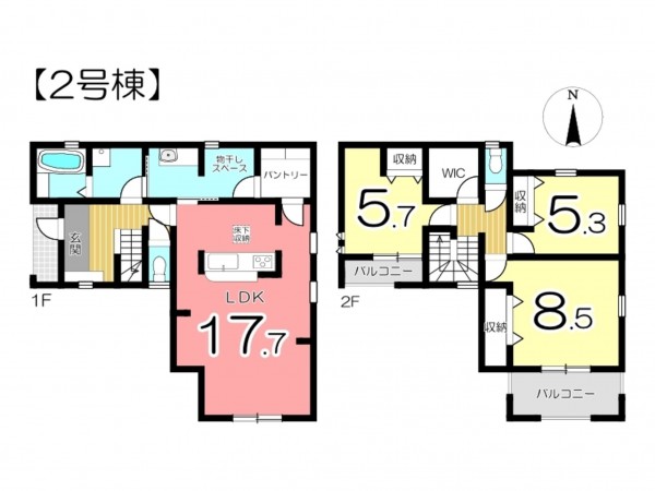 姫路市網干区坂出、新築一戸建ての間取り画像です