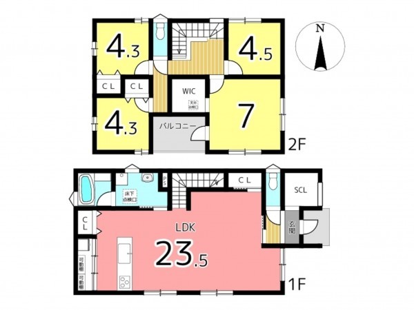 揖保郡太子町東保、中古一戸建ての間取り画像です