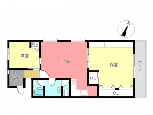 姫路市車崎、マンションの間取り画像です