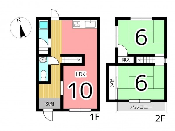 姫路市南八代町、収益/事業用物件/住宅の間取り画像です