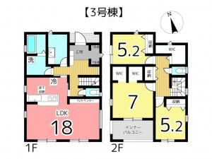 姫路市白浜町、新築一戸建ての間取り画像です