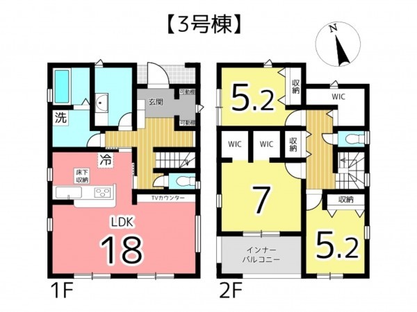 姫路市白浜町、新築一戸建ての間取り画像です