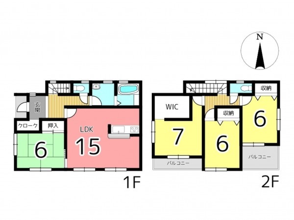 たつの市龍野町宮脇、中古一戸建ての間取り画像です