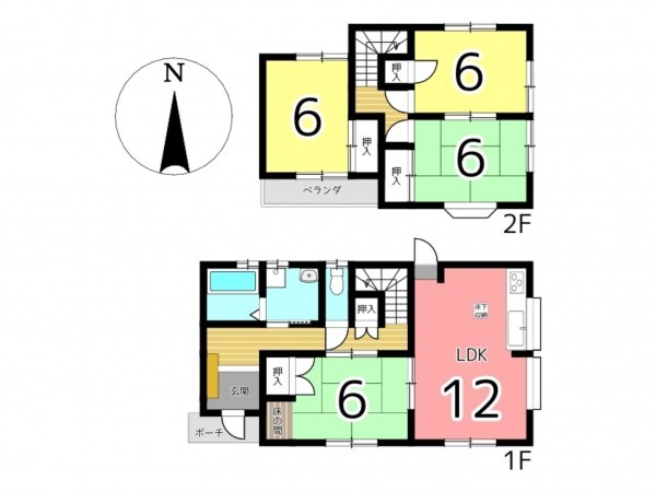 たつの市龍野町片山、中古一戸建ての間取り画像です