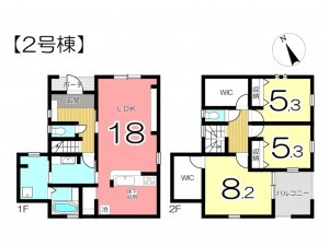 姫路市広畑区西蒲田、新築一戸建ての間取り画像です