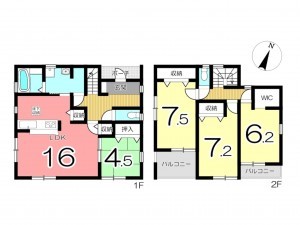 姫路市御立東、新築一戸建ての間取り画像です