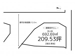 揖保郡太子町糸井、土地の間取り画像です