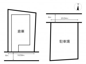 姫路市飾磨区妻鹿、収益/事業用物件/倉庫の間取り画像です