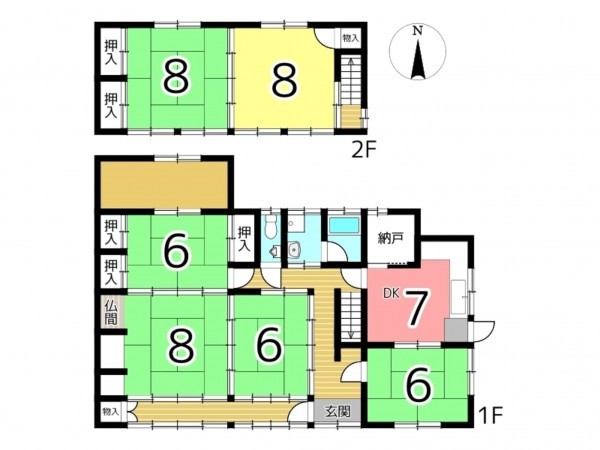 たつの市新宮町下野、中古一戸建ての間取り画像です