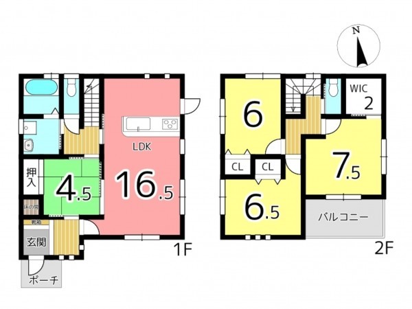 揖保郡太子町矢田部、中古一戸建ての間取り画像です