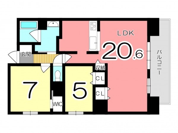 姫路市安田、マンションの間取り画像です
