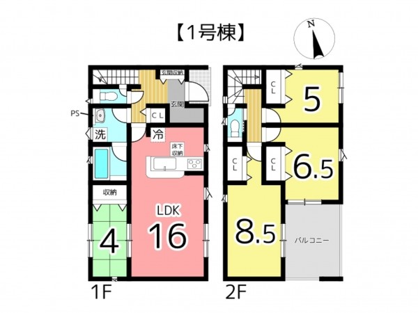 姫路市香寺町、新築一戸建ての間取り画像です